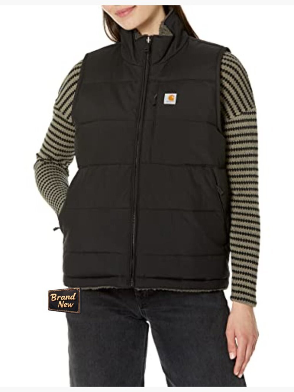 Reversible Insulated Vest with Sherpa Lining, Relaxed Fit, Water Repellent - Picture 2 of 3